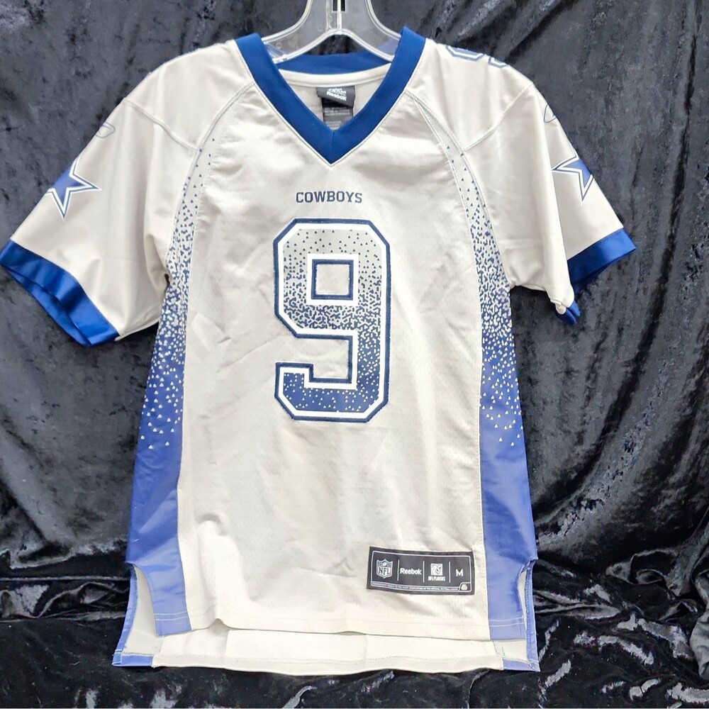 Reebok NFL Dallas Cowboys Tony Romo #9 Youth M (10-12) Jersey White/Blue